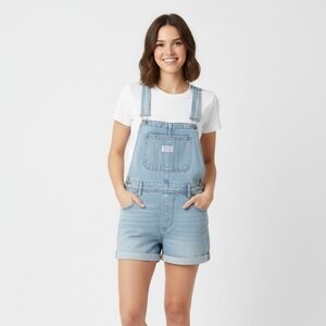 Free People x Levi’s Vintage Shortalls Soft Light Wash Denim Size M